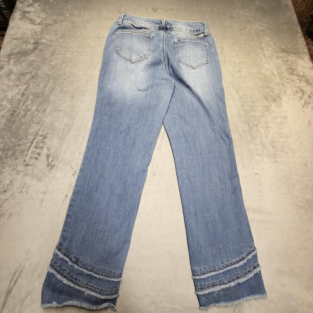 1822 Denim Jeans‎ Womens 10 Blue Light Wash Straight Fringe Distressed Stretch - Picture 9 of 10